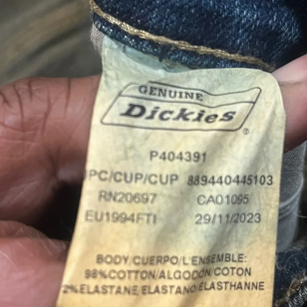 Genuine Dickies Mens Carpenter Jeans Dark Wash‎ Denim 32x30